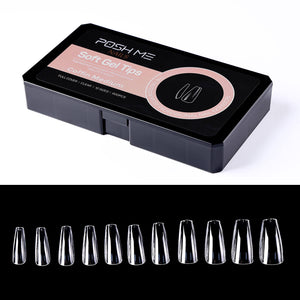 High-resolution image of durable Coffin Long press-on nails