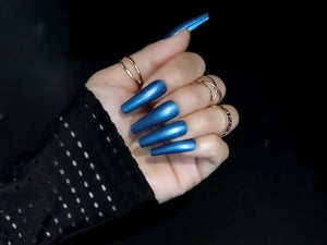 Basic Gel Nail – Metal Blue