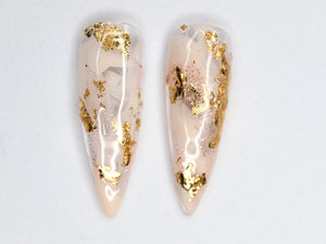 Accent Gel Nail Press-On – Gold Marble Flakes